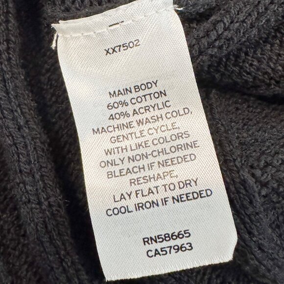 Abound Ribbed Knit Button Up Cardigan Sweater Preppy Academia Nordstrom Black XL - Picture 8 of 9